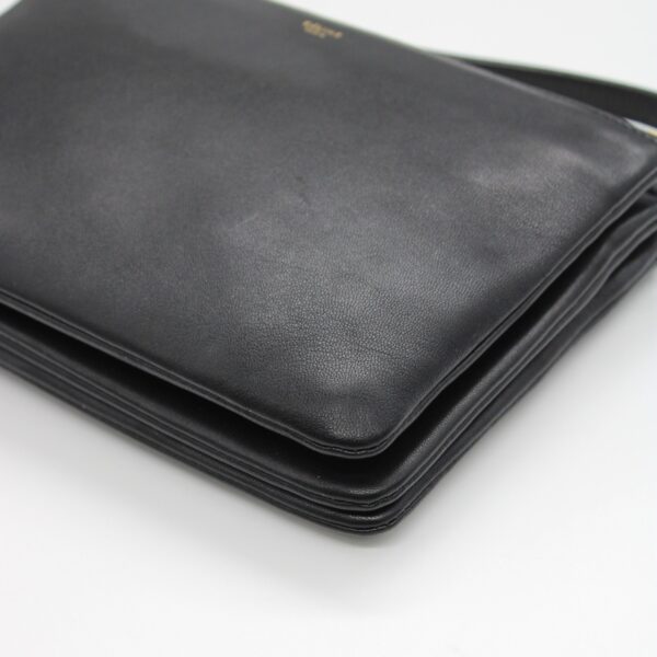 Tracolla Celine trio in pelle nera