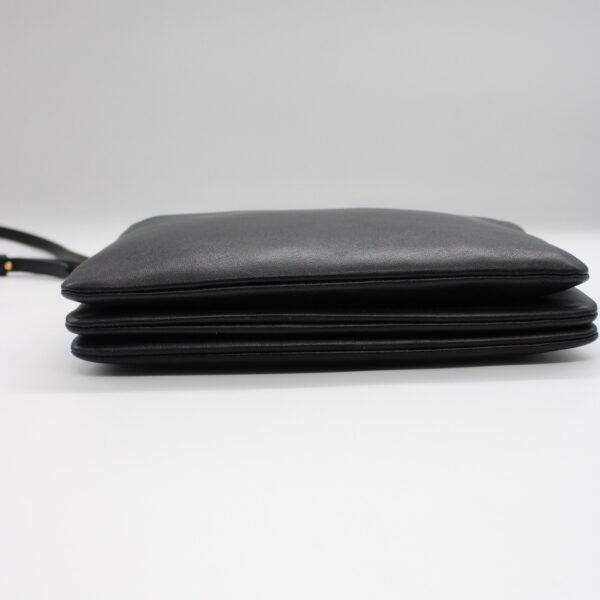 Tracolla Celine trio in pelle nera