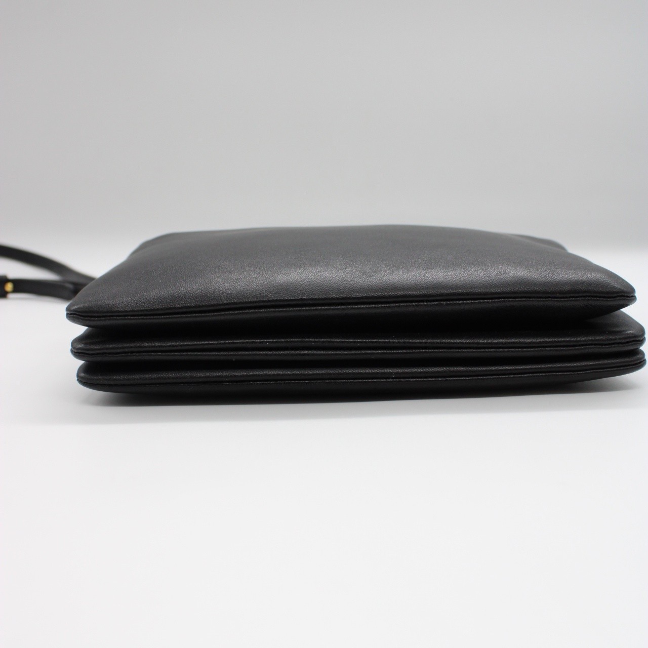 Tracolla Celine trio in pelle nera thumb