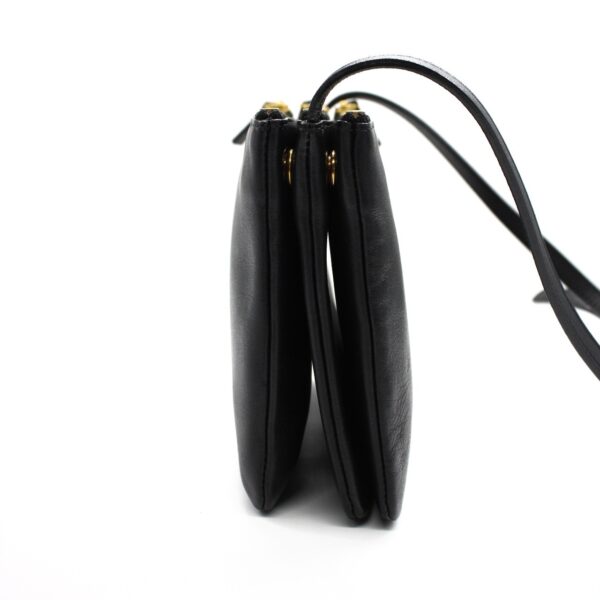 Tracolla Celine trio in pelle nera