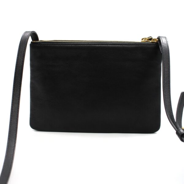 Tracolla Celine trio in pelle nera