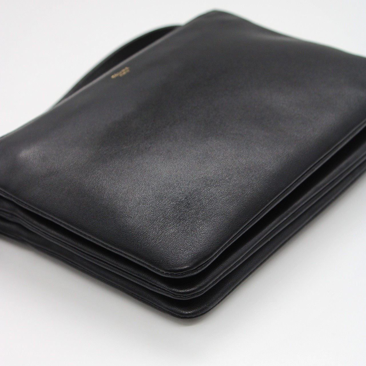 Tracolla Celine trio in pelle nera thumb