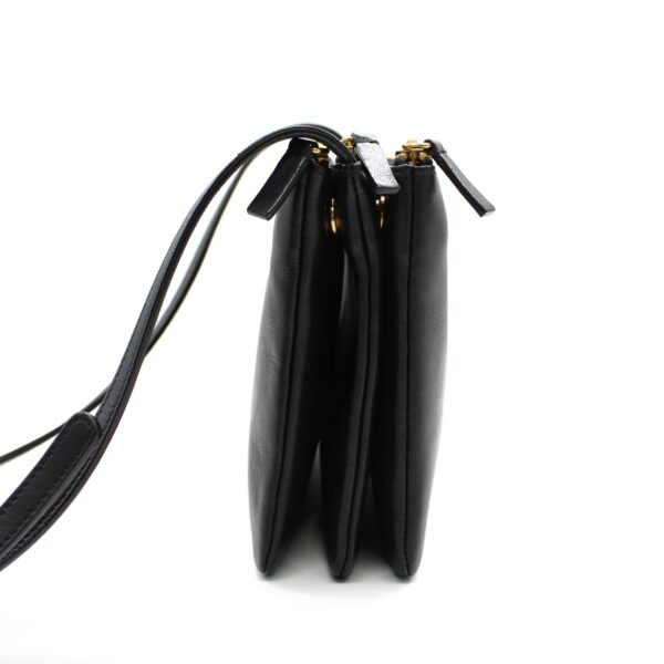 Tracolla Celine trio in pelle nera