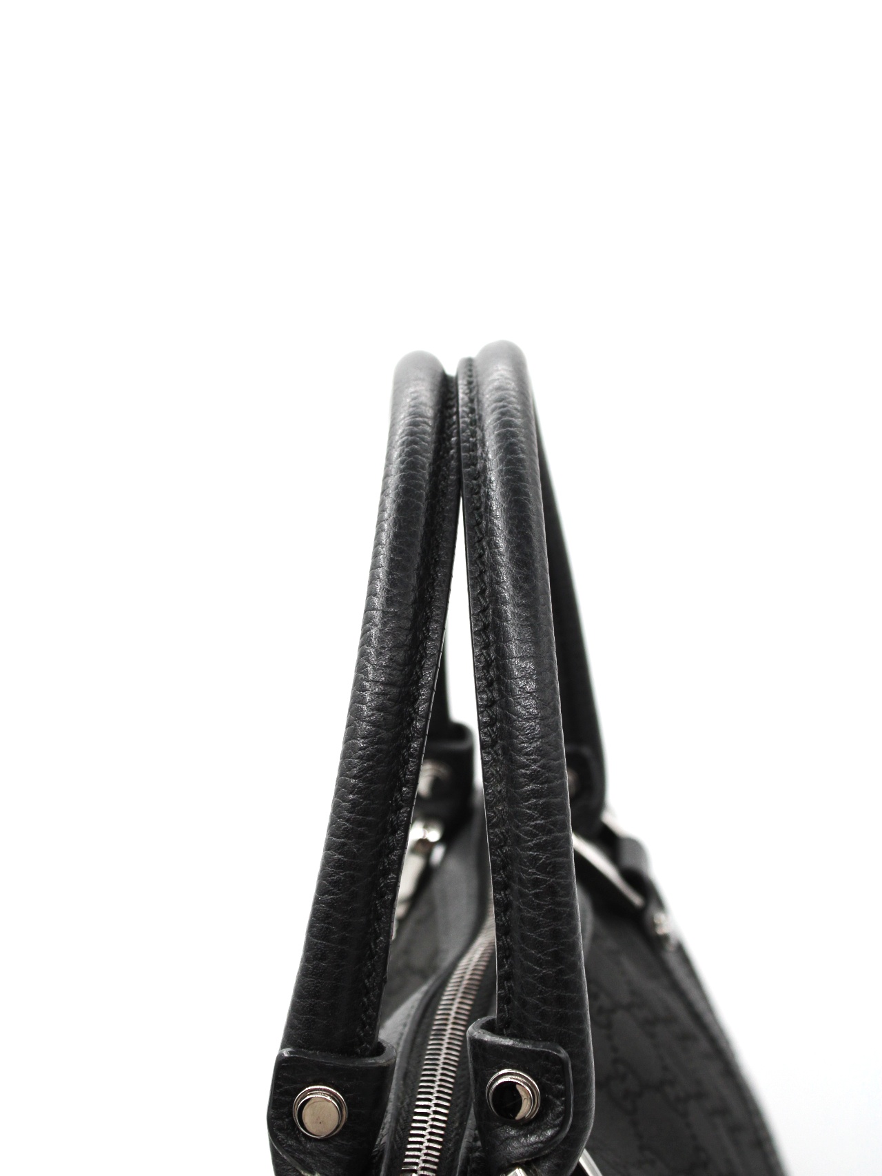 Shopper Gucci in tela GG e pelle nera thumb