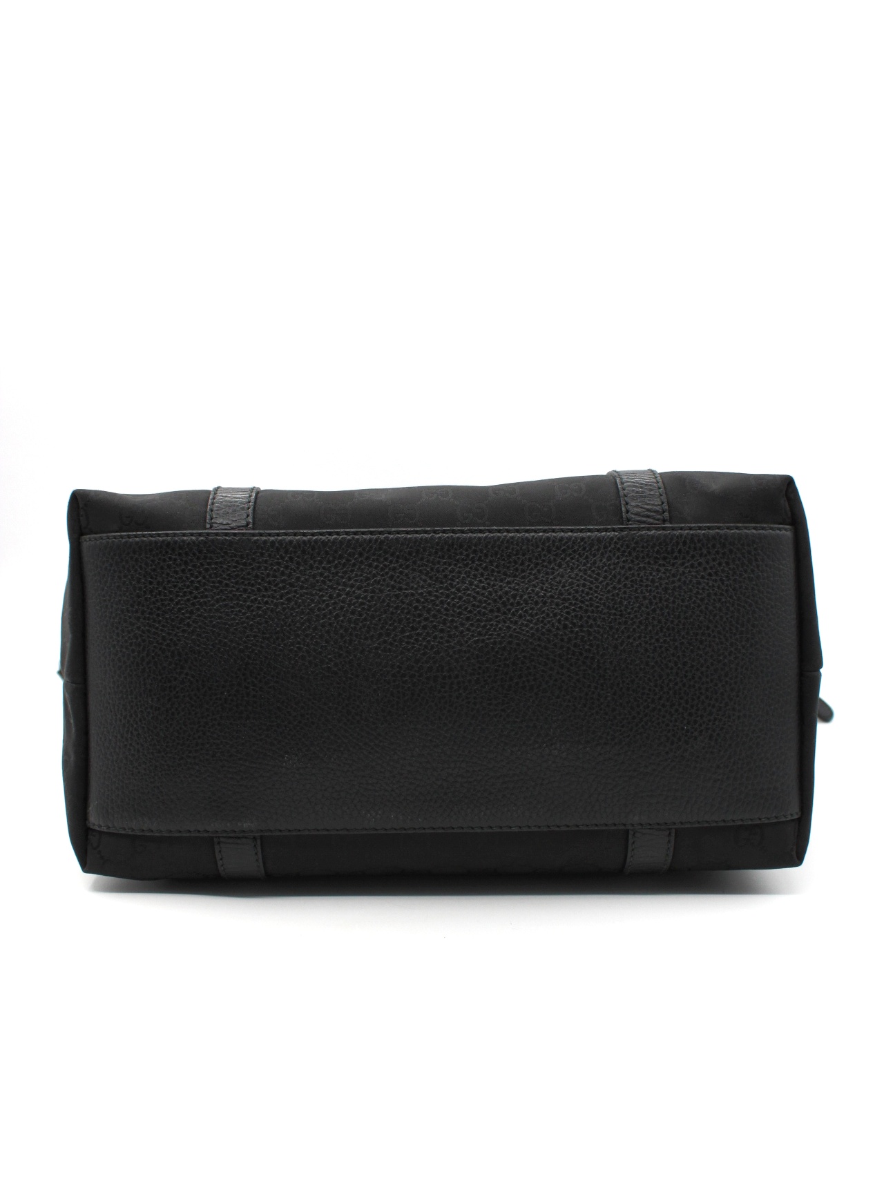Shopper Gucci in tela GG e pelle nera thumb