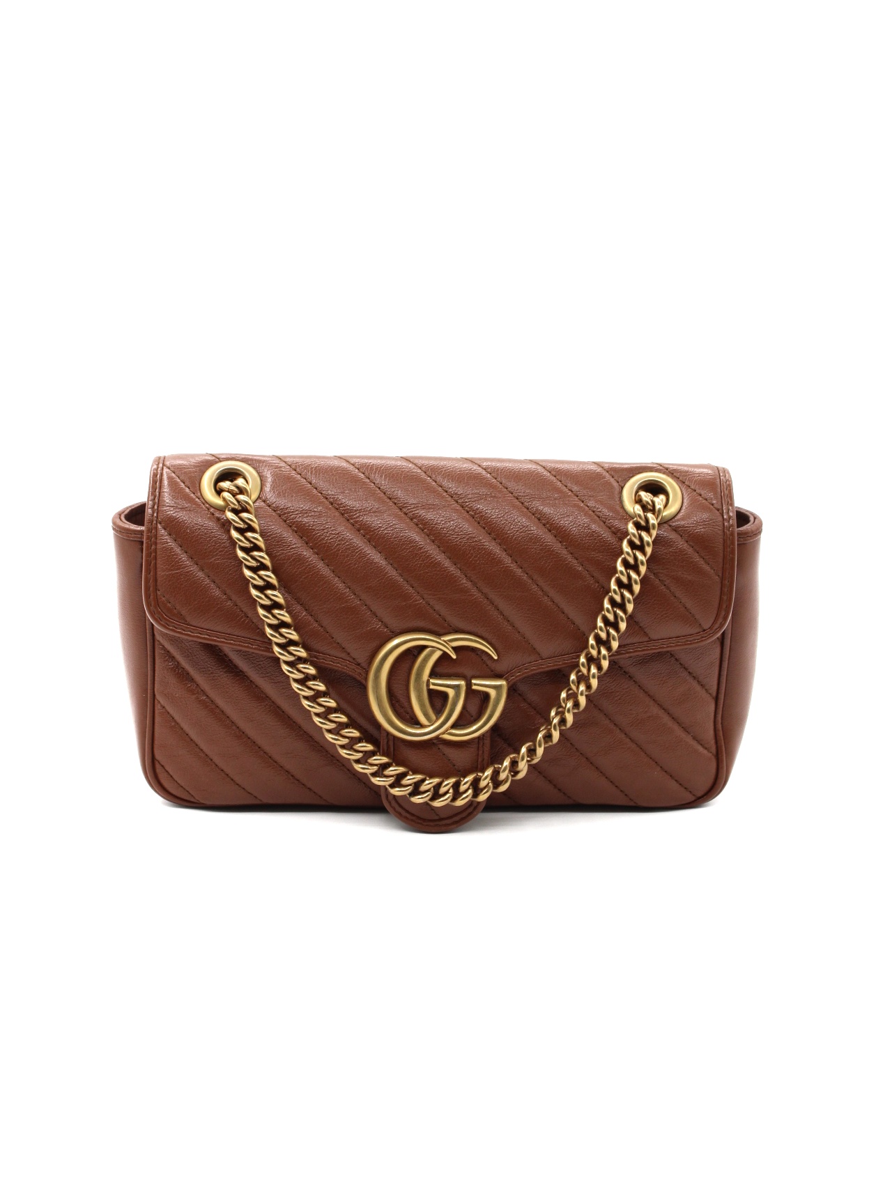 Borsa Gucci Marmont 26 in pelle marrone thumb