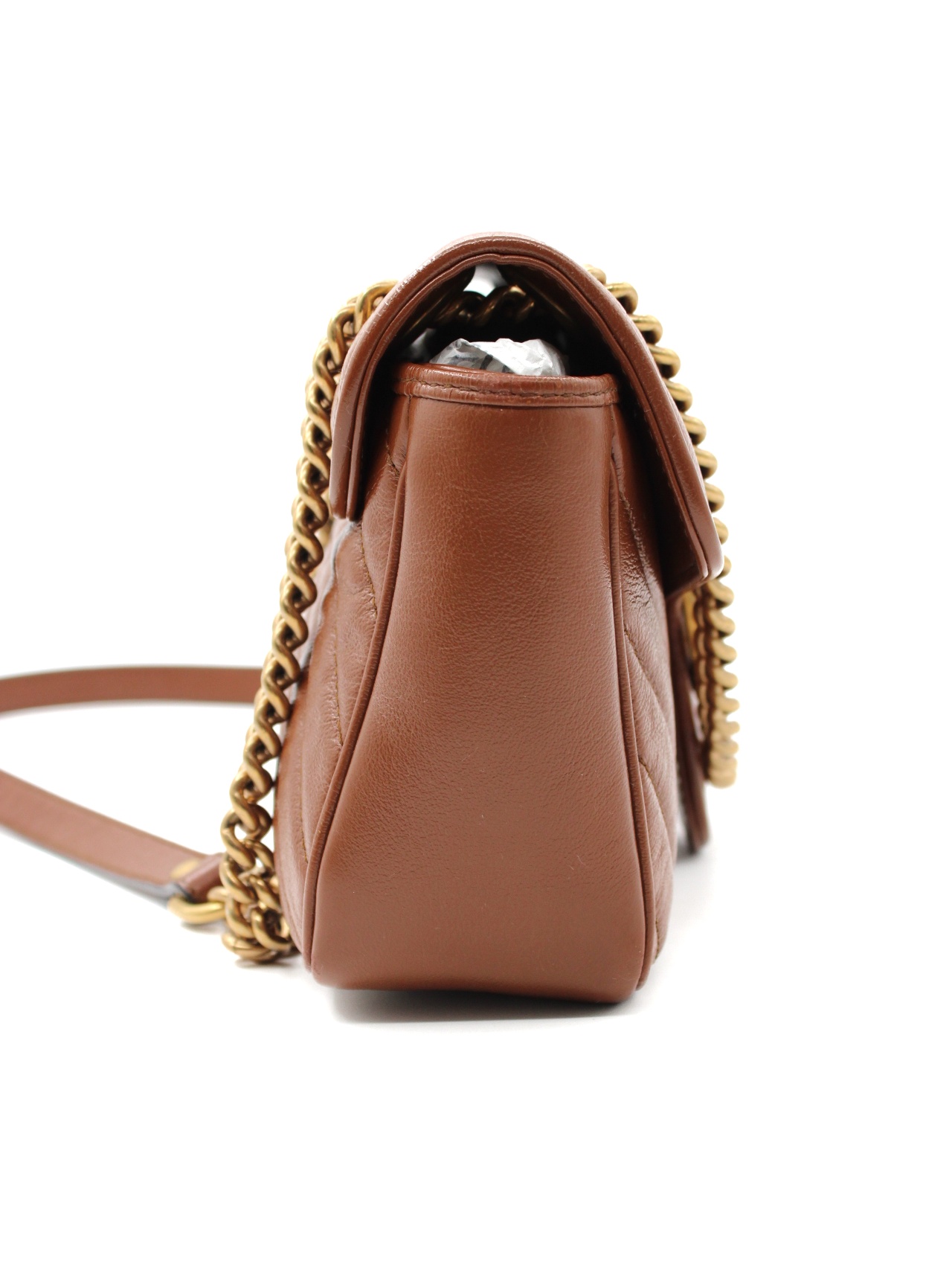Borsa Gucci Marmont 26 in pelle marrone thumb