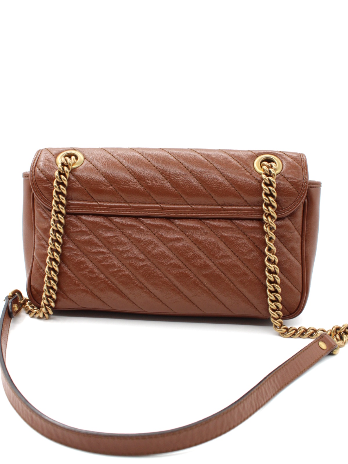 Borsa Gucci Marmont 26 in pelle marrone thumb