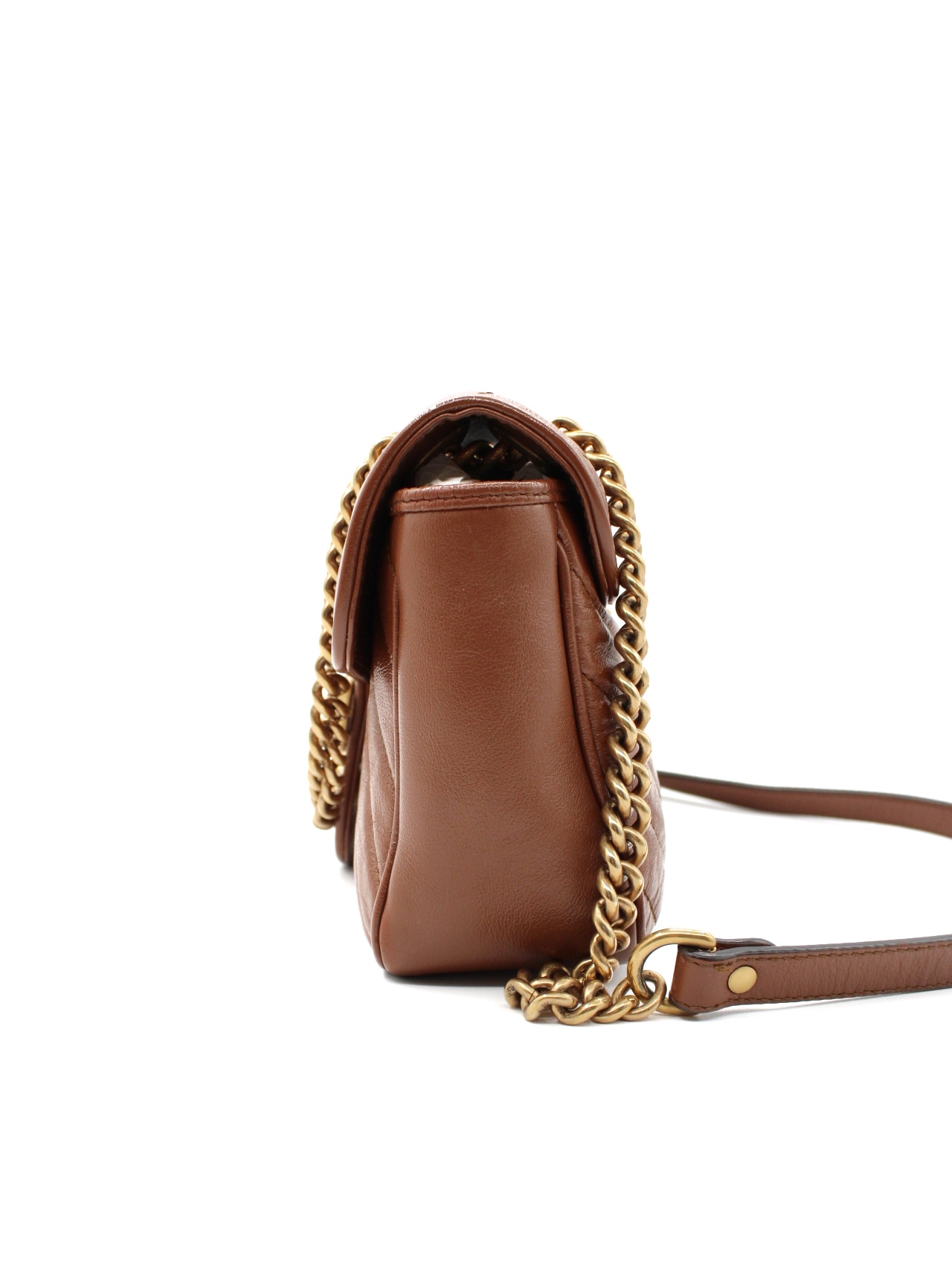 Borsa Gucci Marmont 26 in pelle marrone thumb