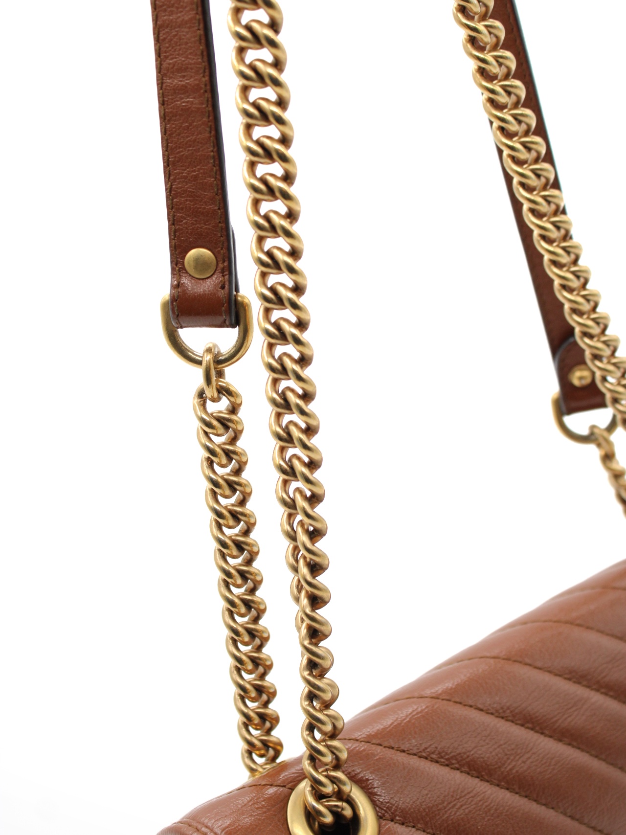 Borsa Gucci Marmont 26 in pelle marrone thumb