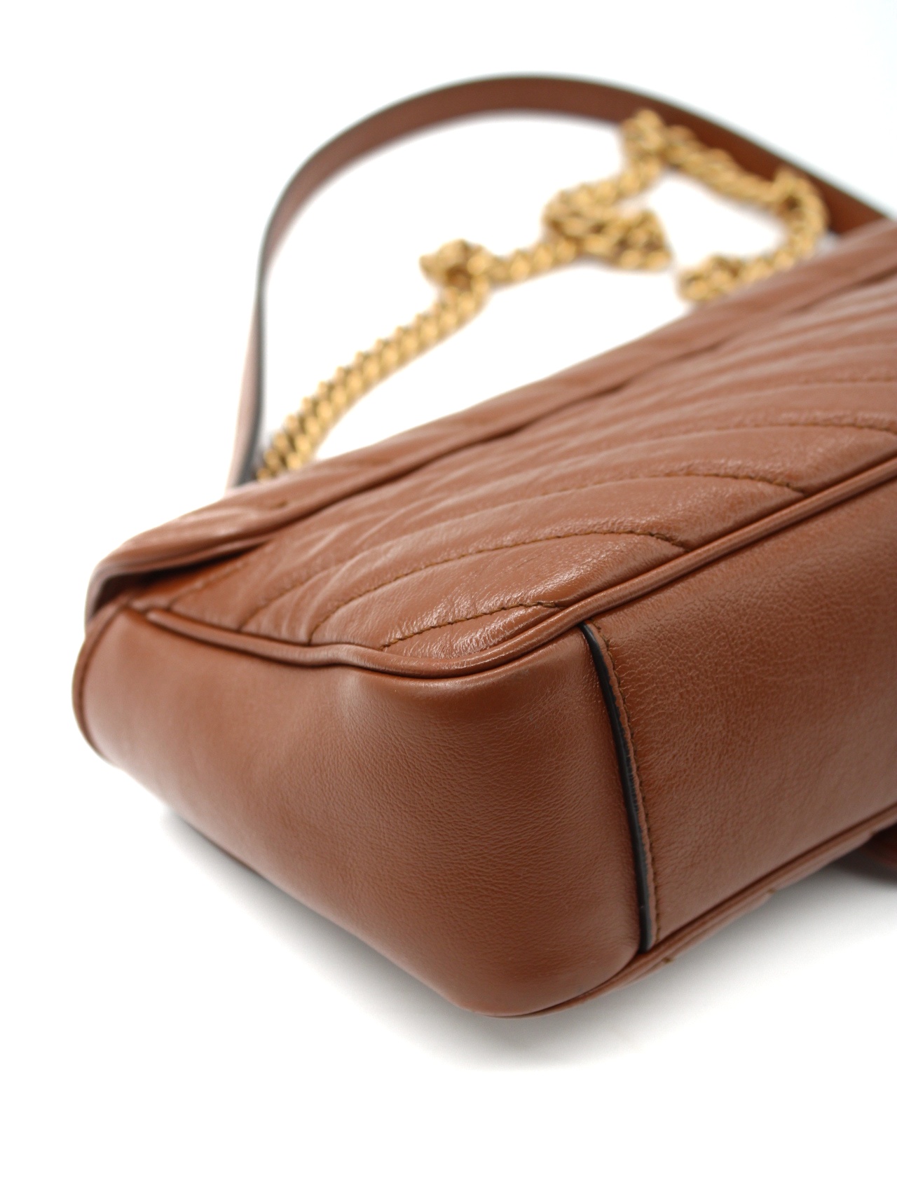 Borsa Gucci Marmont 26 in pelle marrone thumb