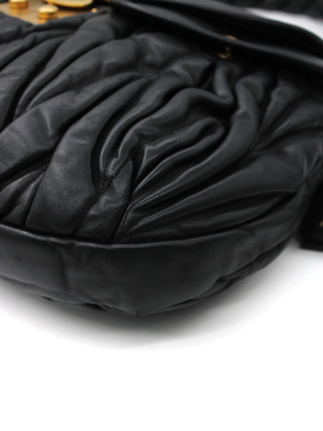Borsa Miu Miu Coffer in pelle nera thumb