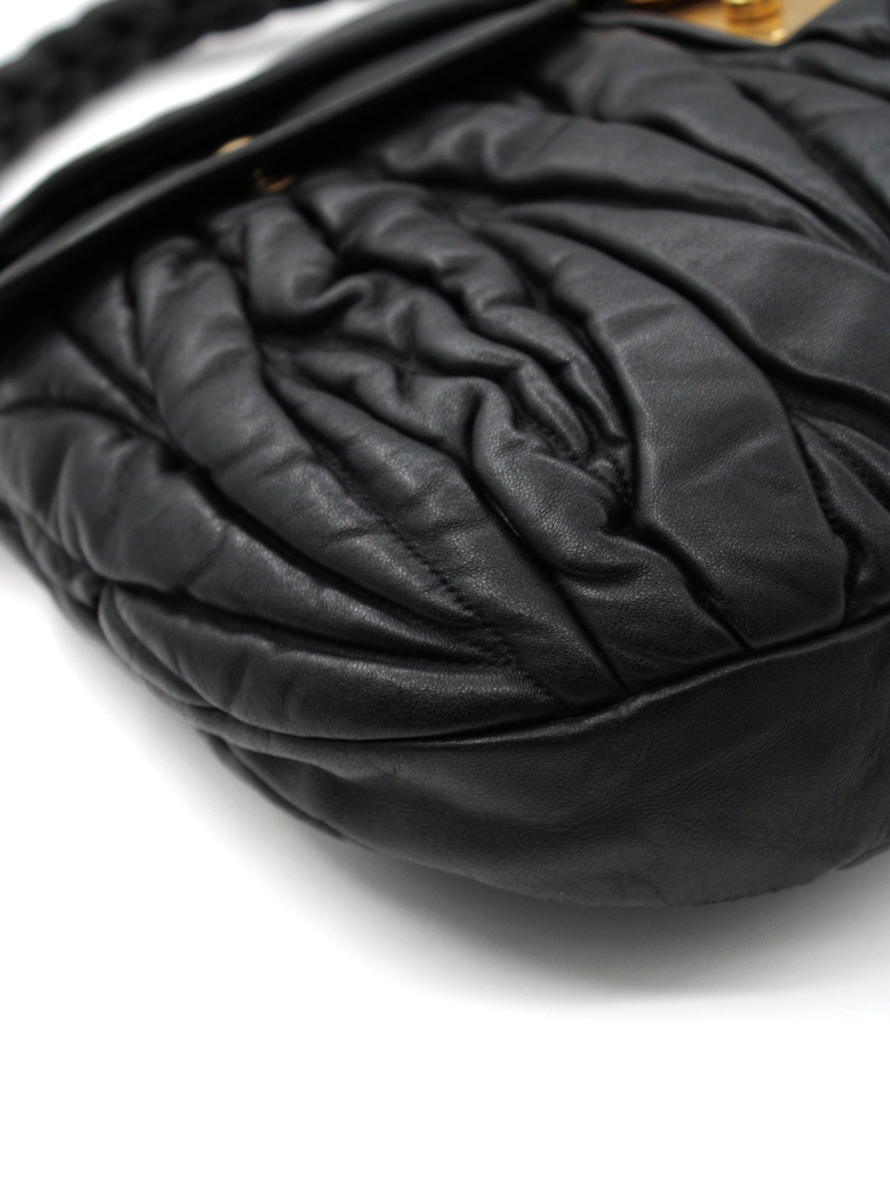 Borsa Miu Miu Coffer in pelle nera thumb