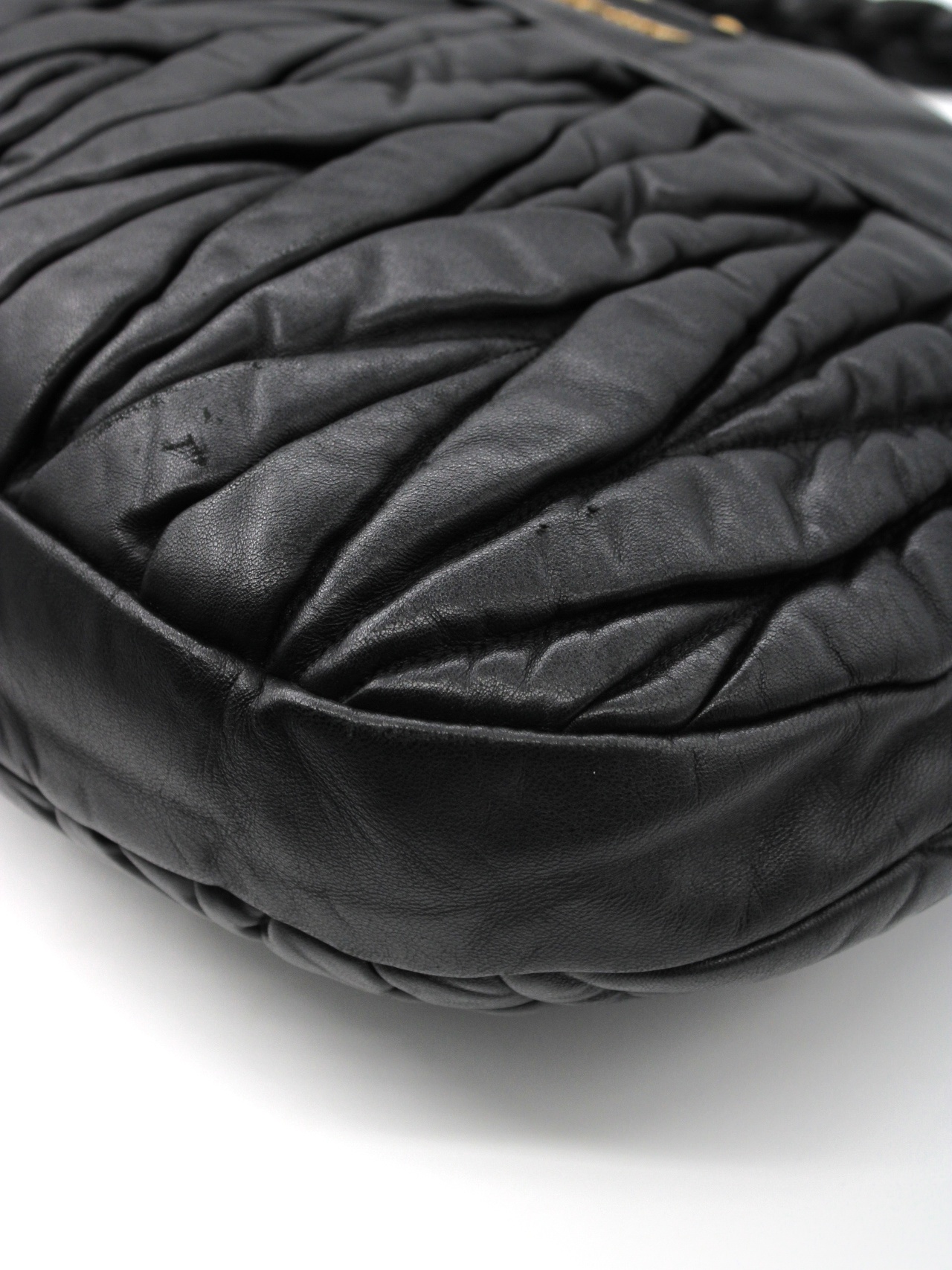 Borsa Miu Miu Coffer in pelle nera thumb