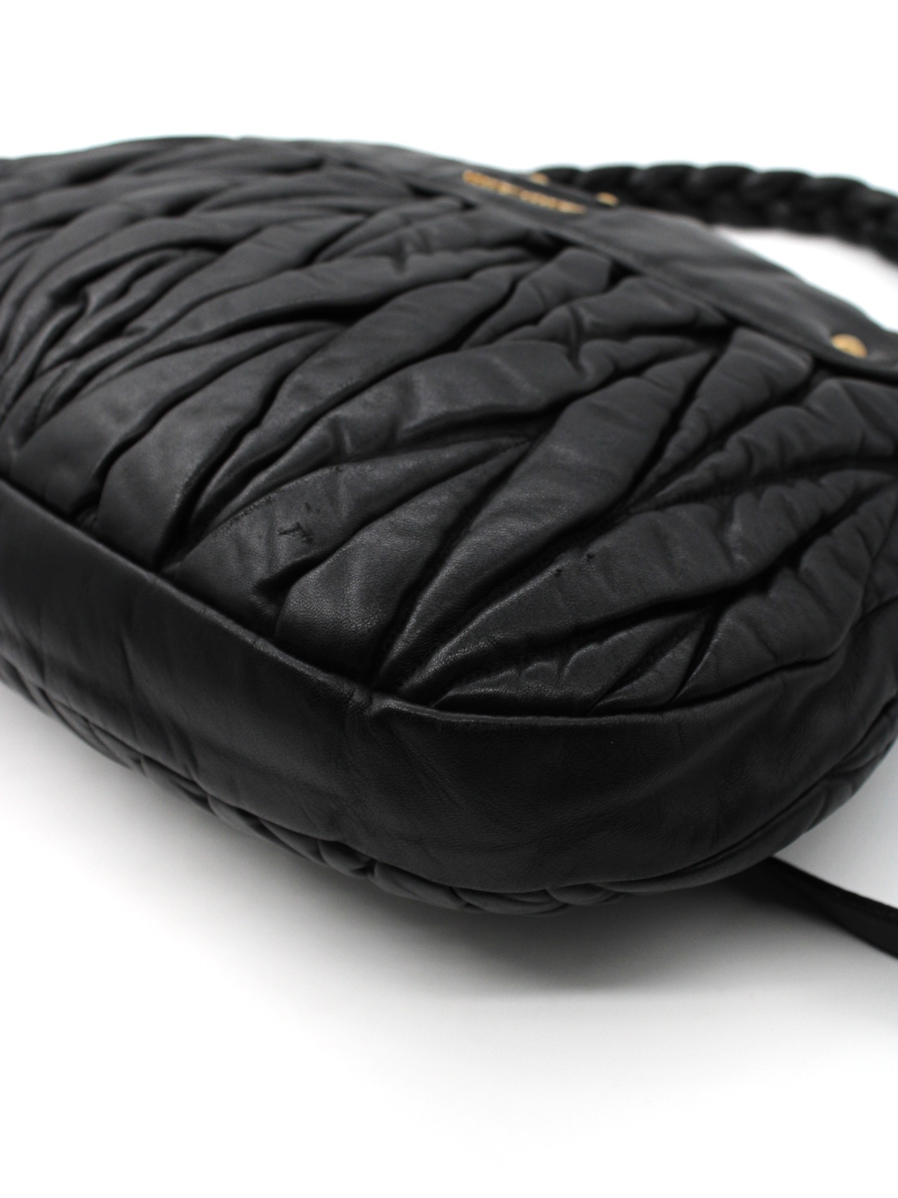 Borsa Miu Miu Coffer in pelle nera thumb