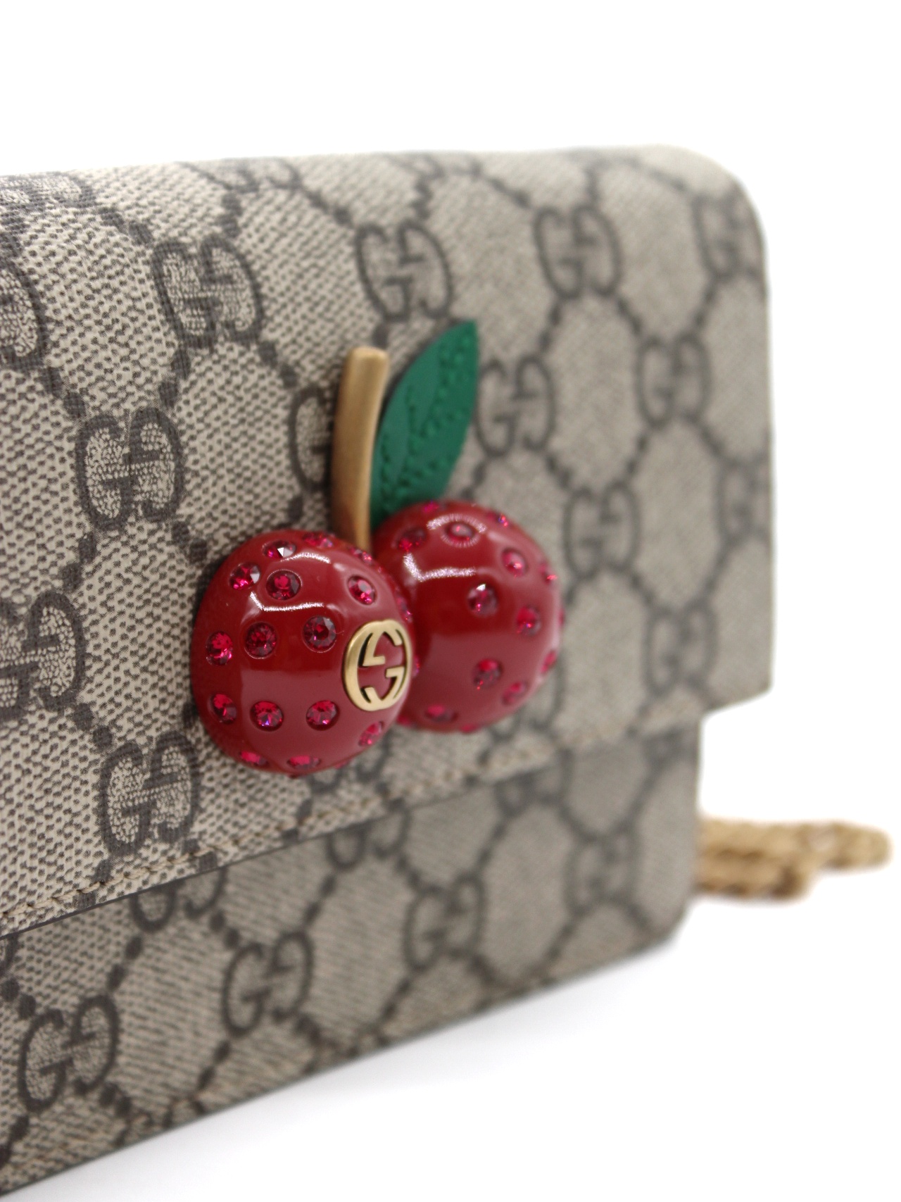 Mini Borsa Gucci GG Supreme Cherry thumb