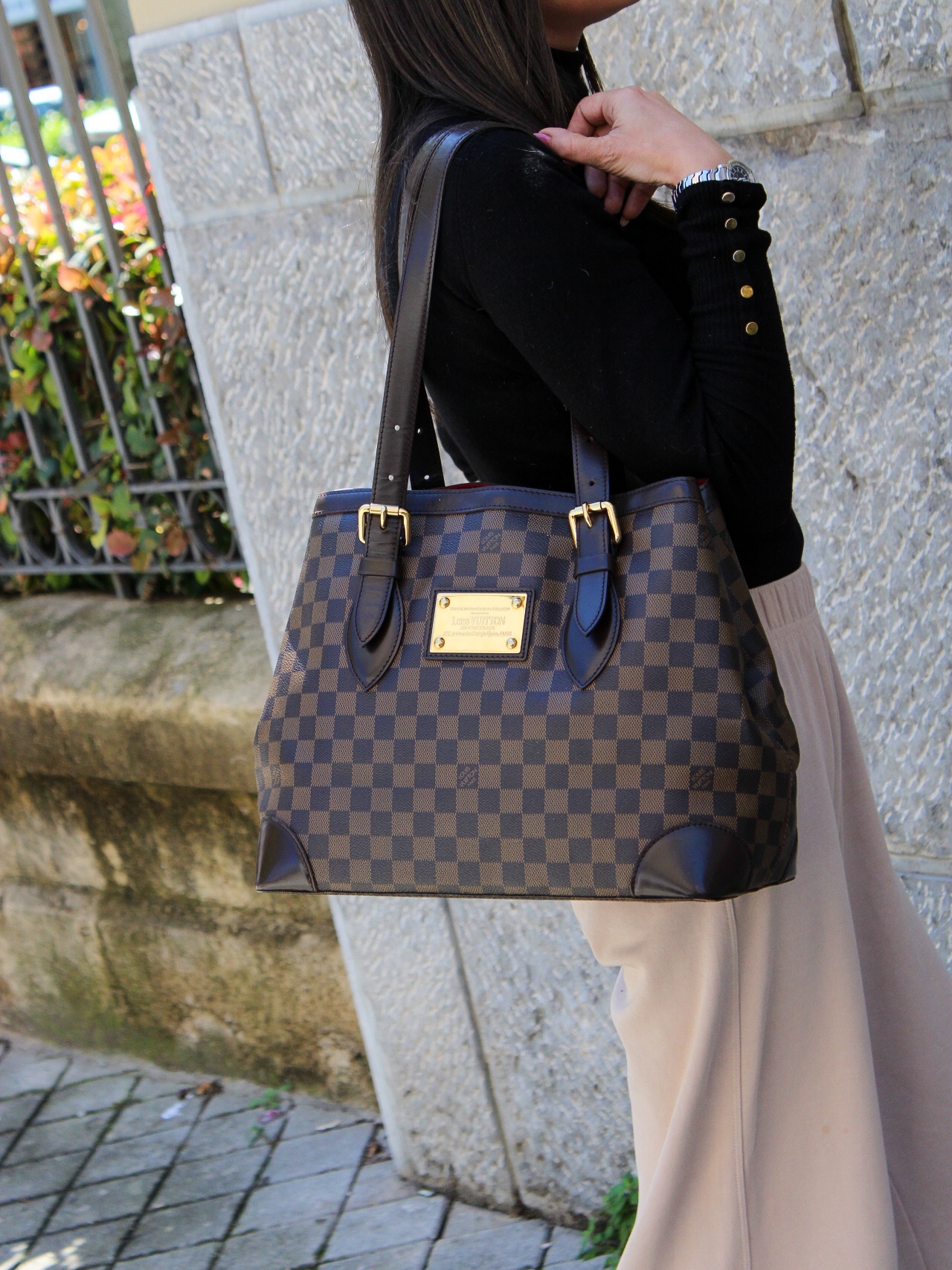 Borsa Louis Vuitton Hampstead in damier ebene thumb
