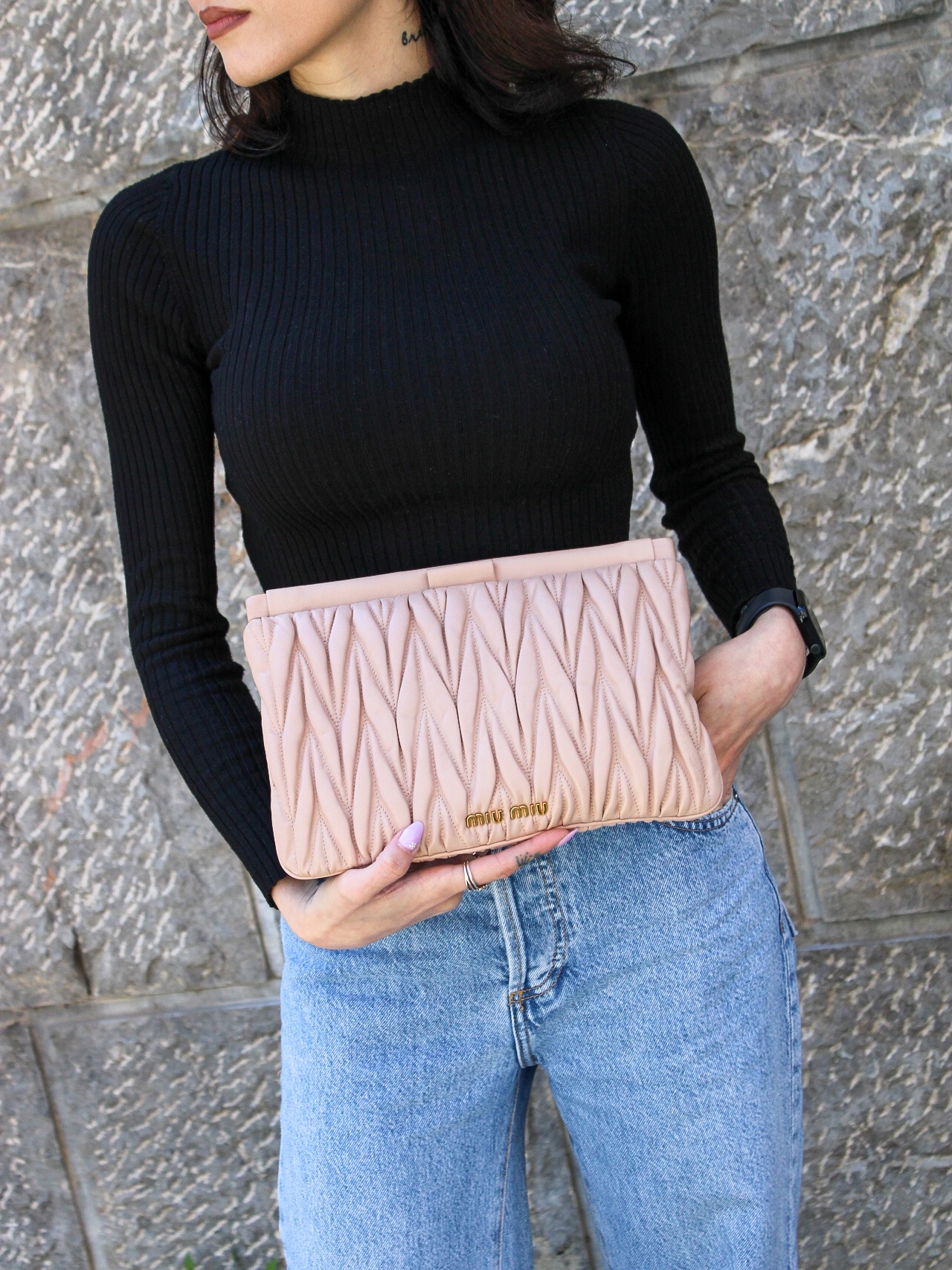 Pochette Miu Miu in pelle Matelassé thumb