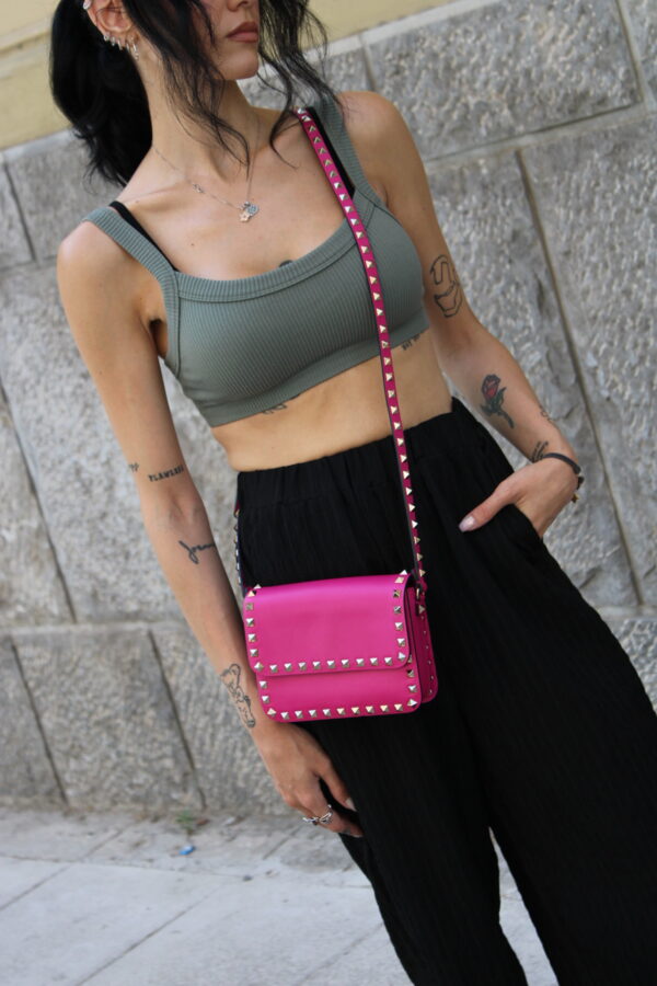 Tracolla Valentino Rockstud Fucsia Piccola