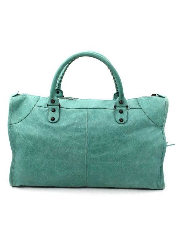 Borsa Balenciaga City in pelle verde acqua