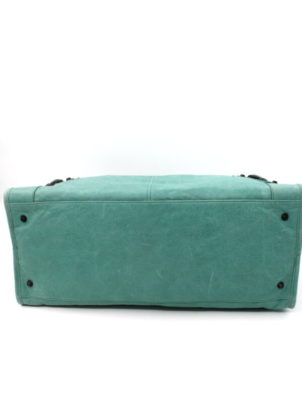 Borsa Balenciaga City in pelle verde acqua