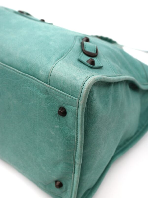 Borsa Balenciaga City in pelle verde acqua