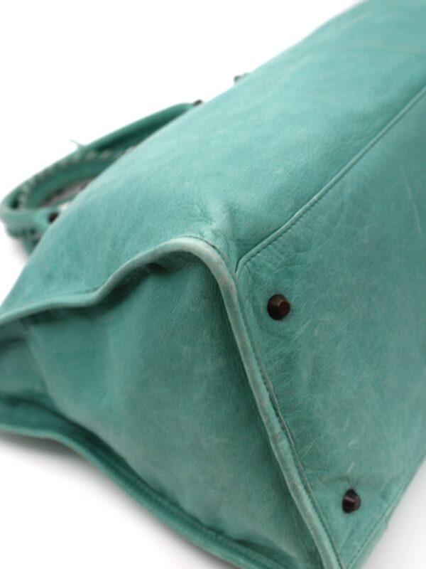 Borsa Balenciaga City in pelle verde acqua
