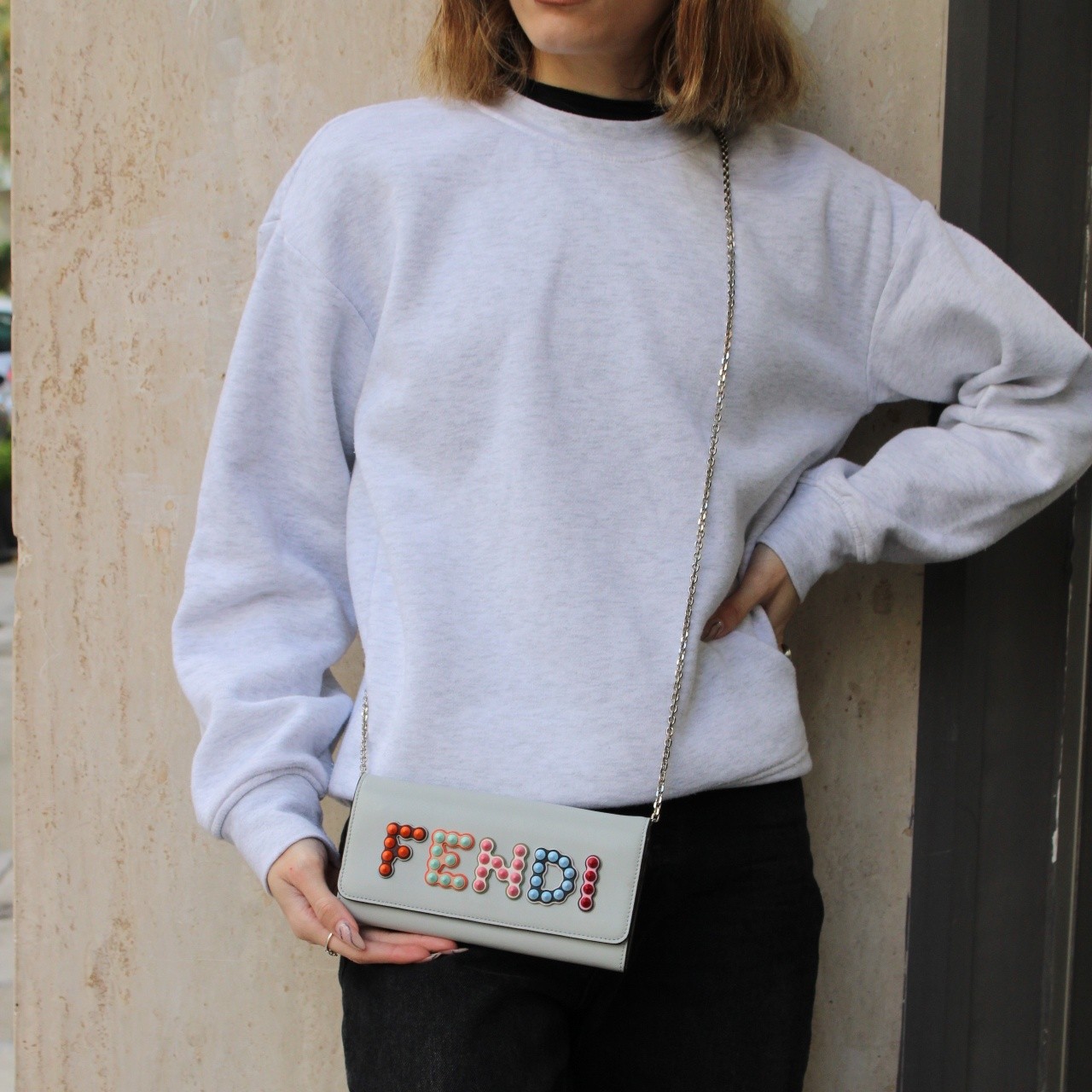 Tracolla Fendi con logo multicolor thumb