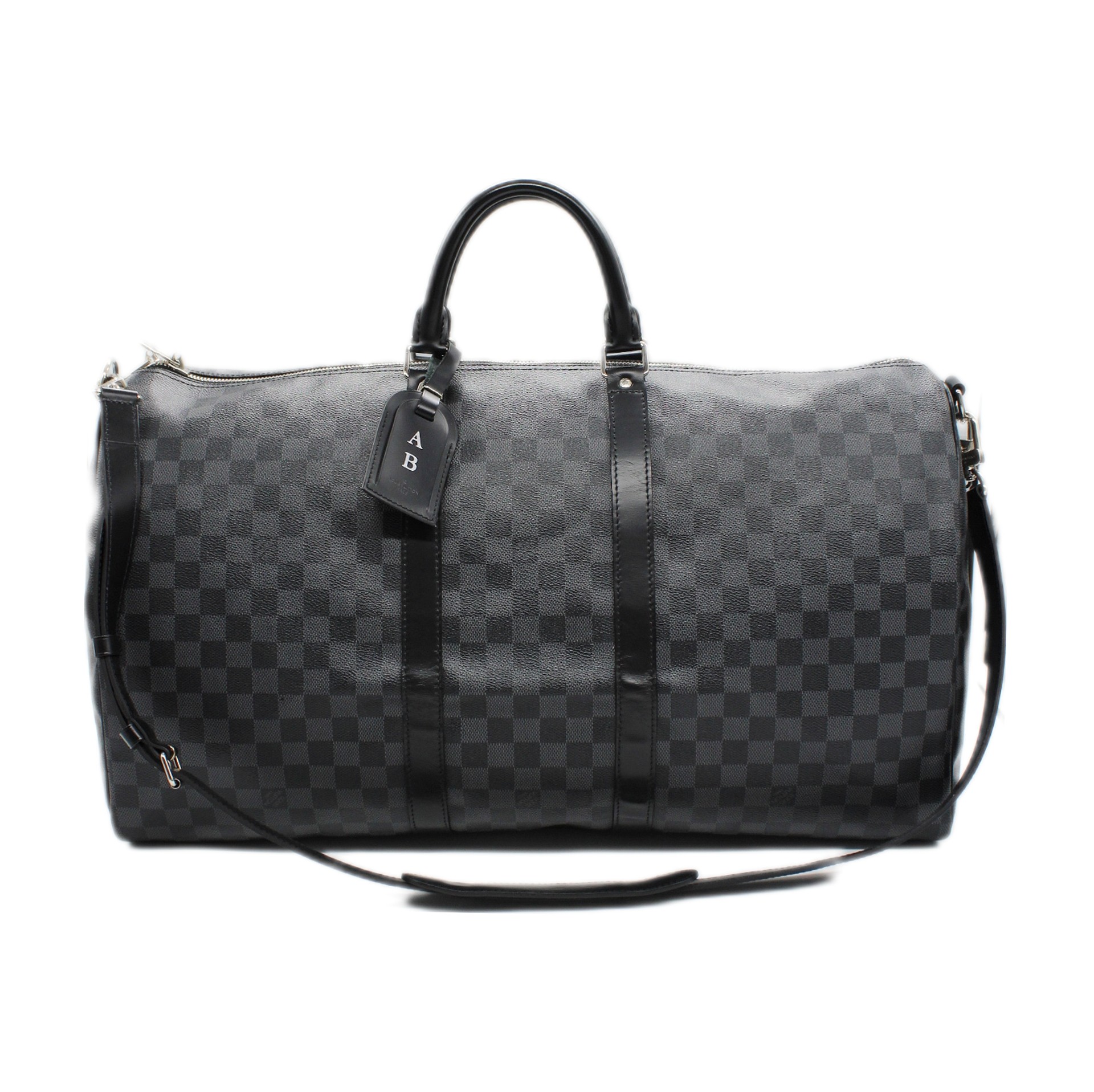 Keepall Louis Vuitton bandouliere 55 in damier graphit thumb
