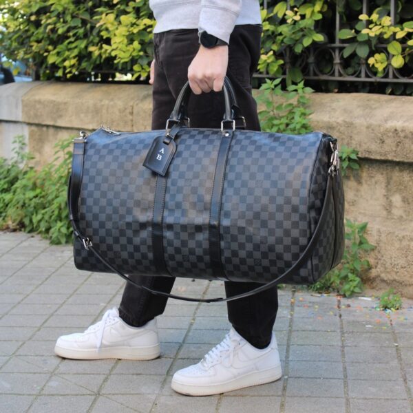 Keepall Louis Vuitton bandouliere 55 in damier graphit