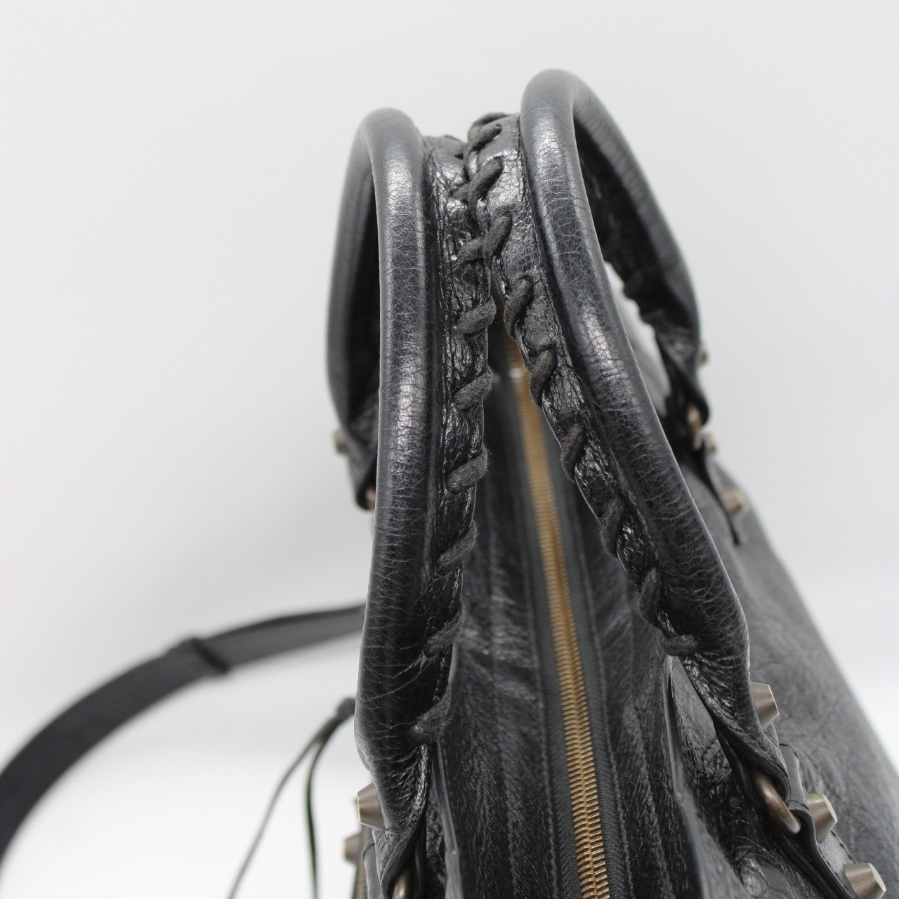 Borsa Balenciaga City in pelle nera thumb