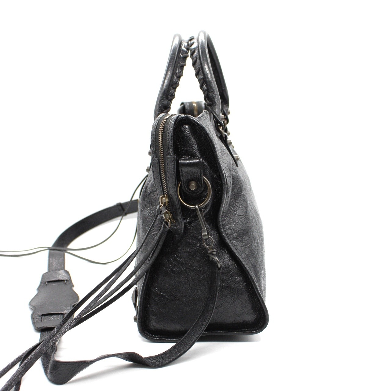 Borsa Balenciaga City in pelle nera thumb