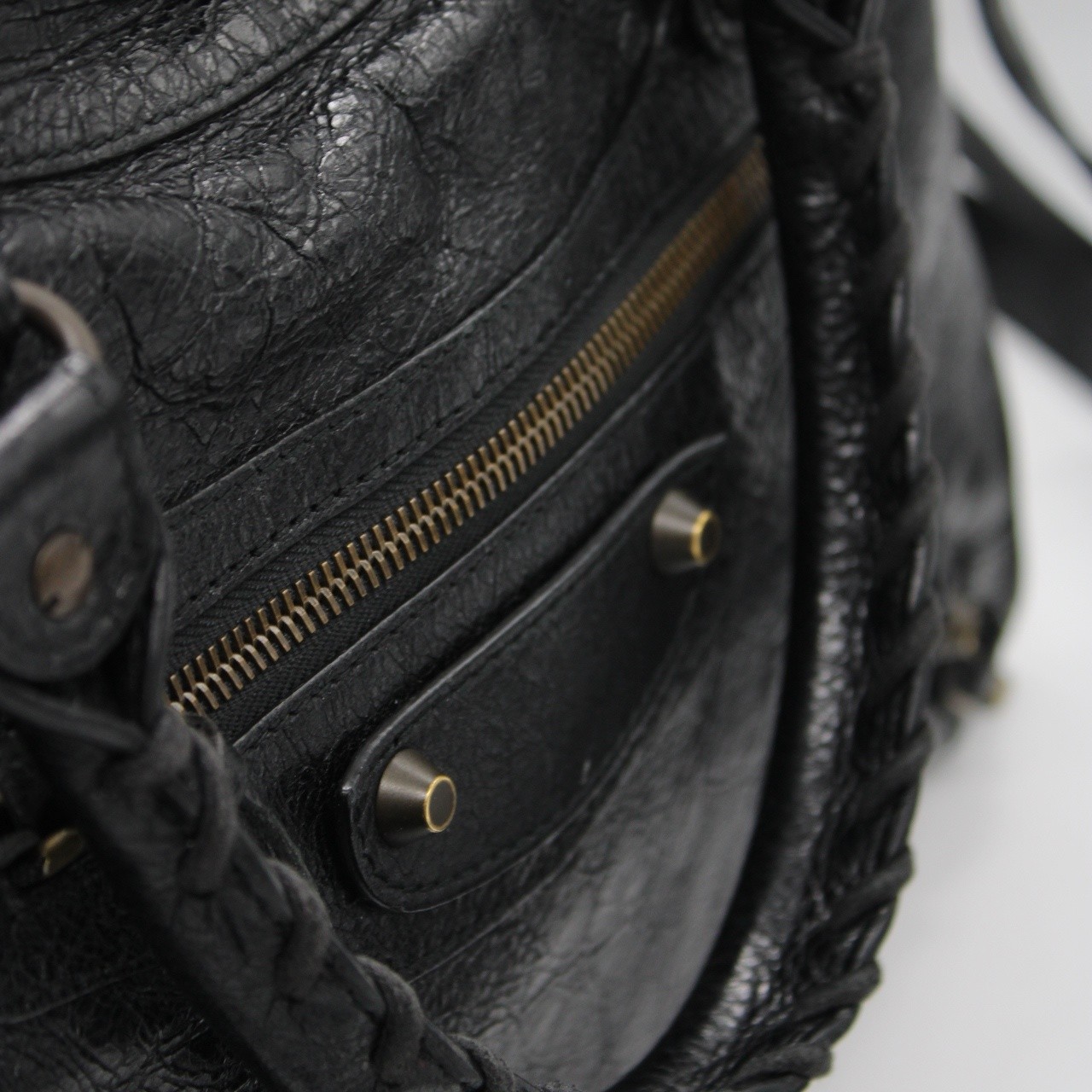 Borsa Balenciaga City in pelle nera thumb