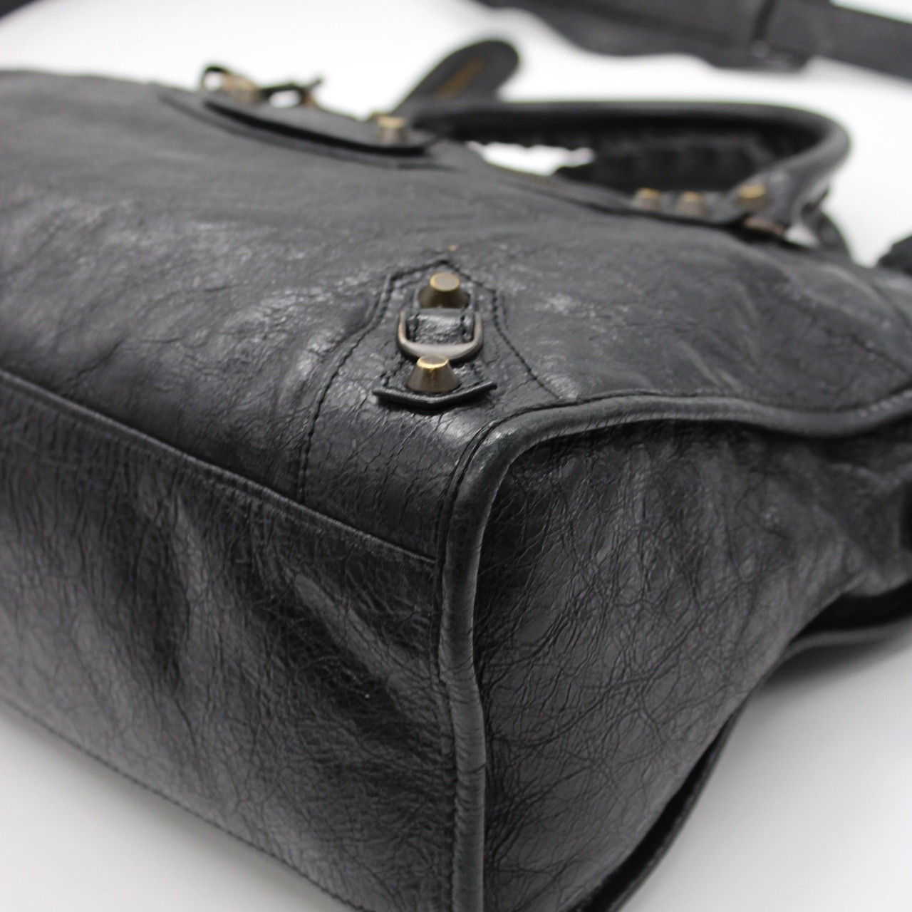 Borsa Balenciaga City in pelle nera thumb