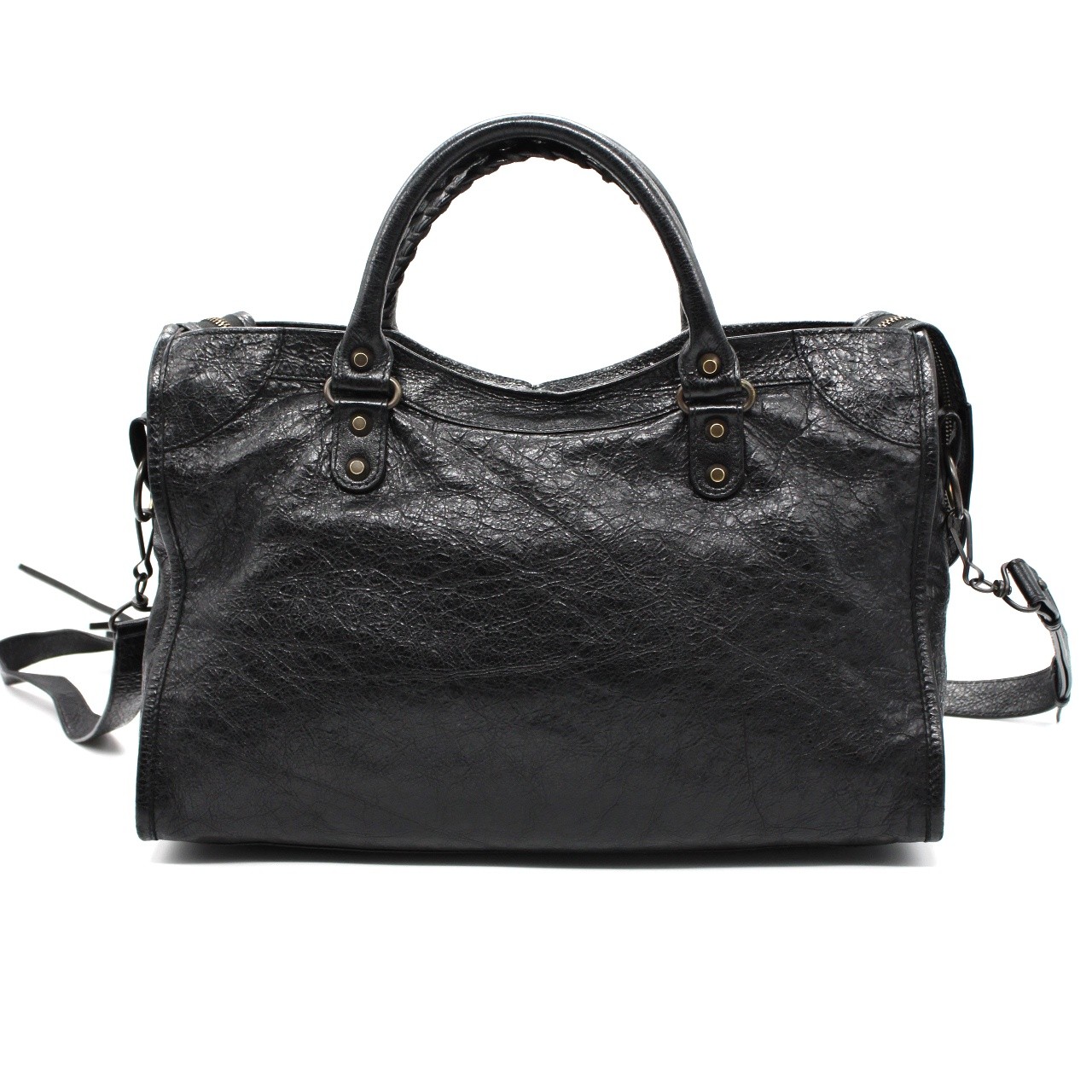 Borsa Balenciaga City in pelle nera thumb