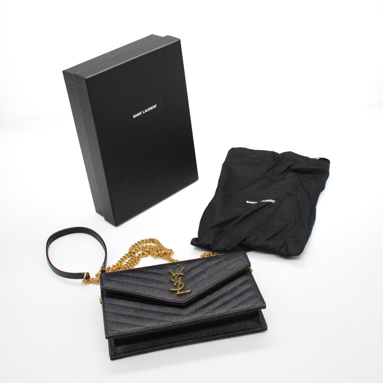 Pochette Saint Laurent envelope con catena cassandre classica thumb