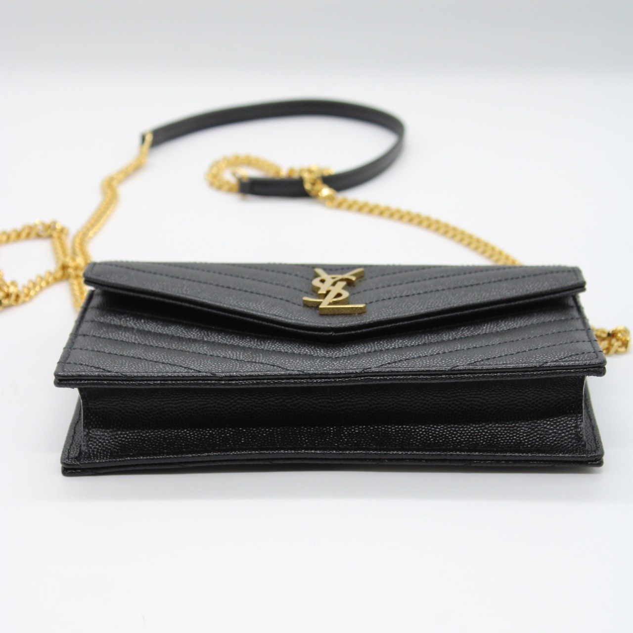 Pochette Saint Laurent envelope con catena cassandre classica thumb