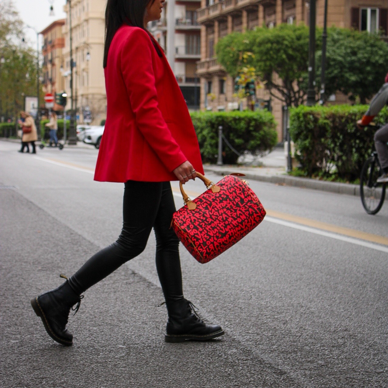 Borsa Louis Vuitton x Stephen Sprouse Speedy 30 Monogram Graffiti Fucsia thumb