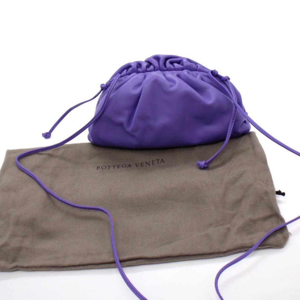 Borsa Mini Pouch Bottega Veneta In Pelle Viola thumb