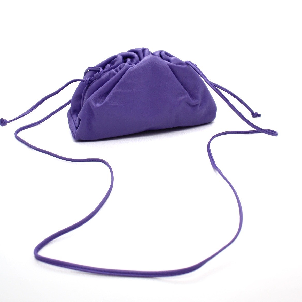 Borsa Mini Pouch Bottega Veneta In Pelle Viola thumb