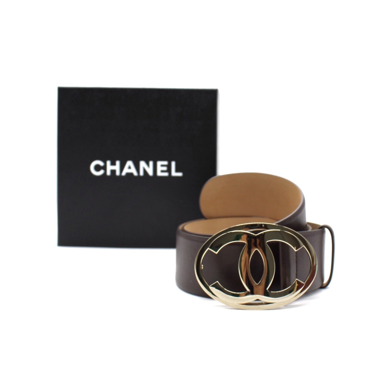 Cintura Chanel In Pelle Marrone Misura 85 thumb