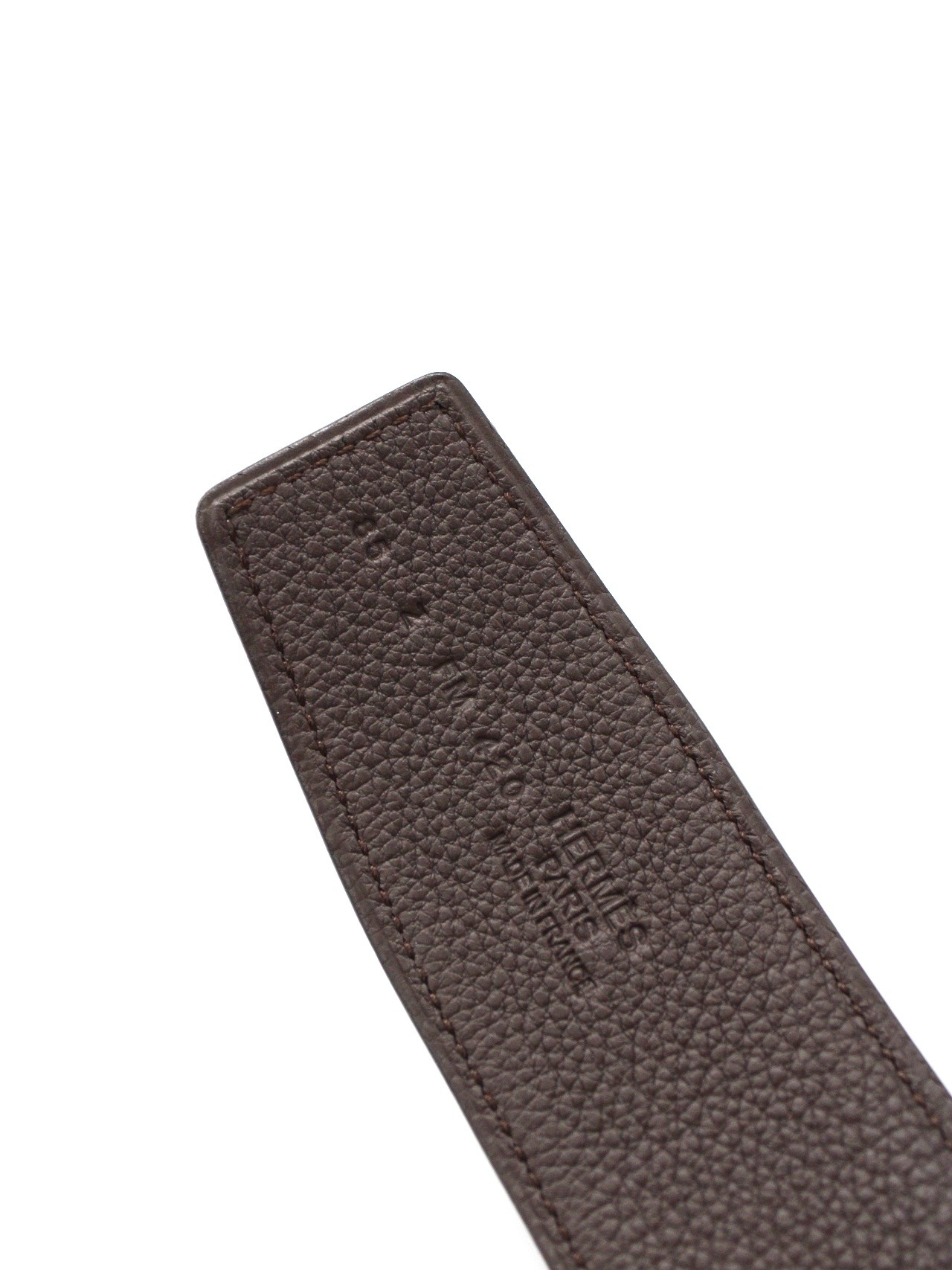 Cintura Hermes double pelle nera liscia e pelle testa di moro martellata thumb