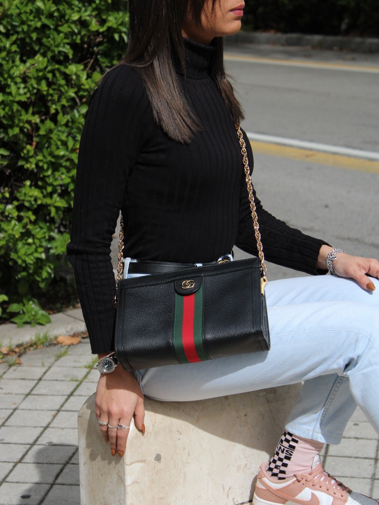 Borsa Gucci Ophidia In Pelle Nera thumb