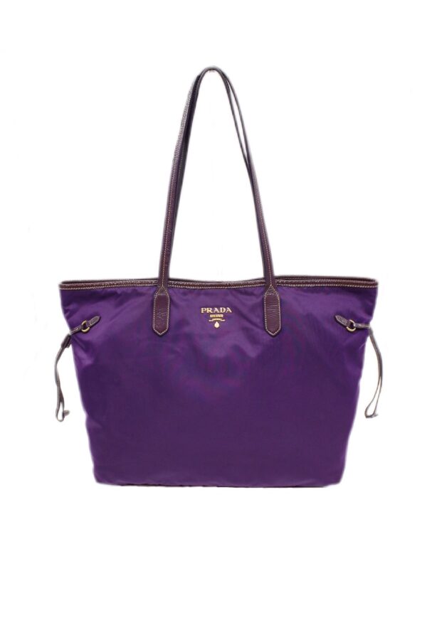 Shopper Prada In Tela Vela Viola
