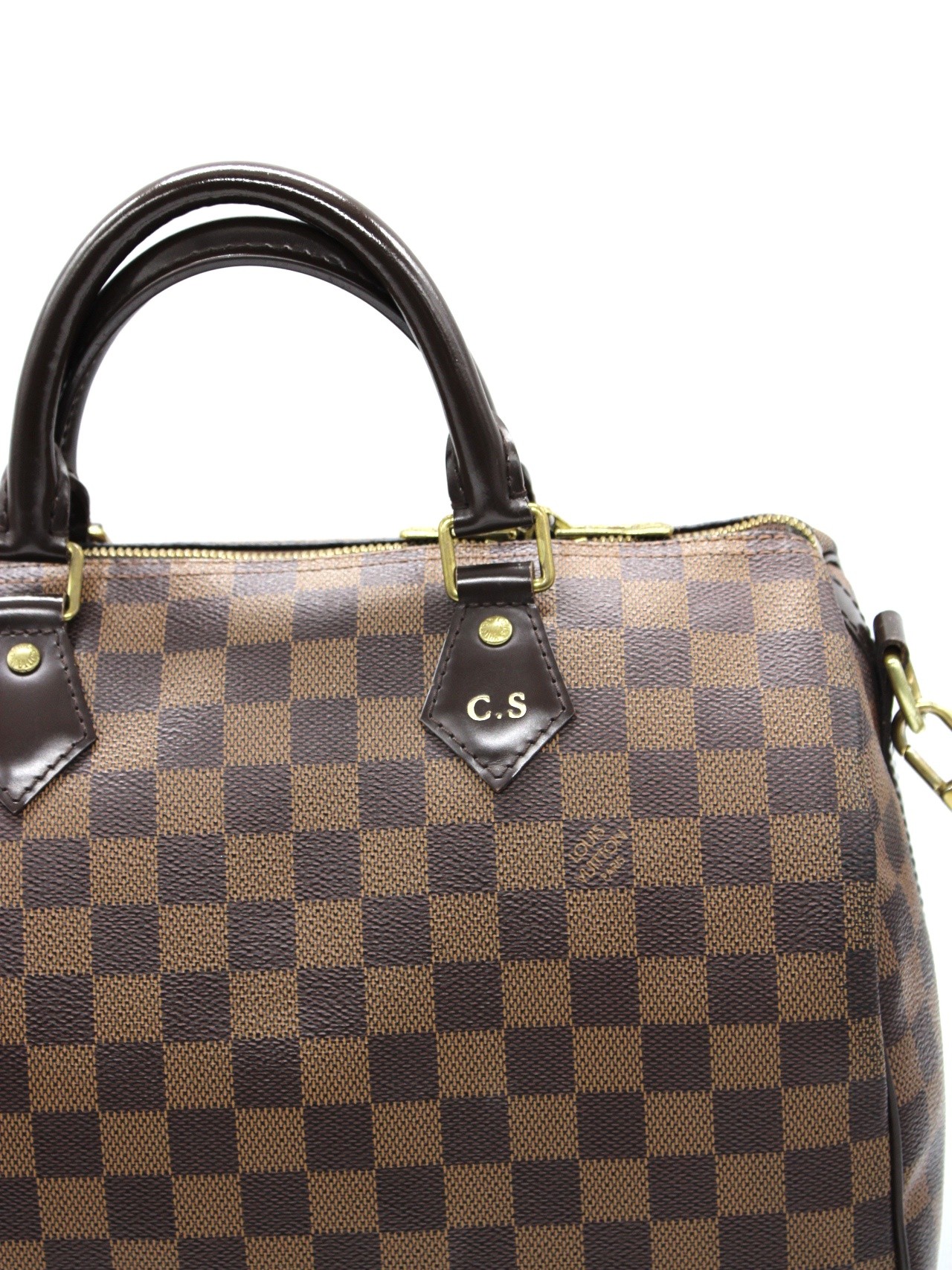 Louis Vuitton Speedy Bandoulière 30 con iniziali C.S thumb