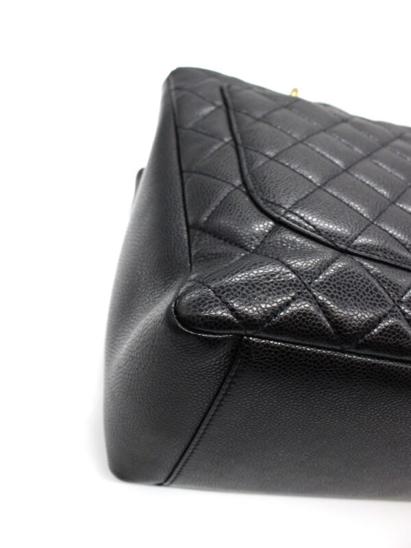 Chanel GST Borsa A Spalla In Pelle Martellata Nera