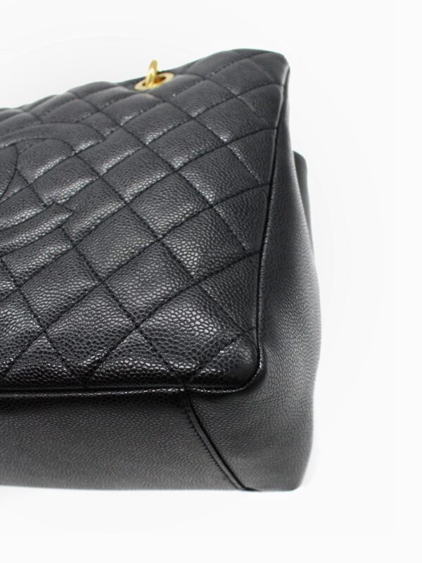 Chanel GST Borsa A Spalla In Pelle Martellata Nera
