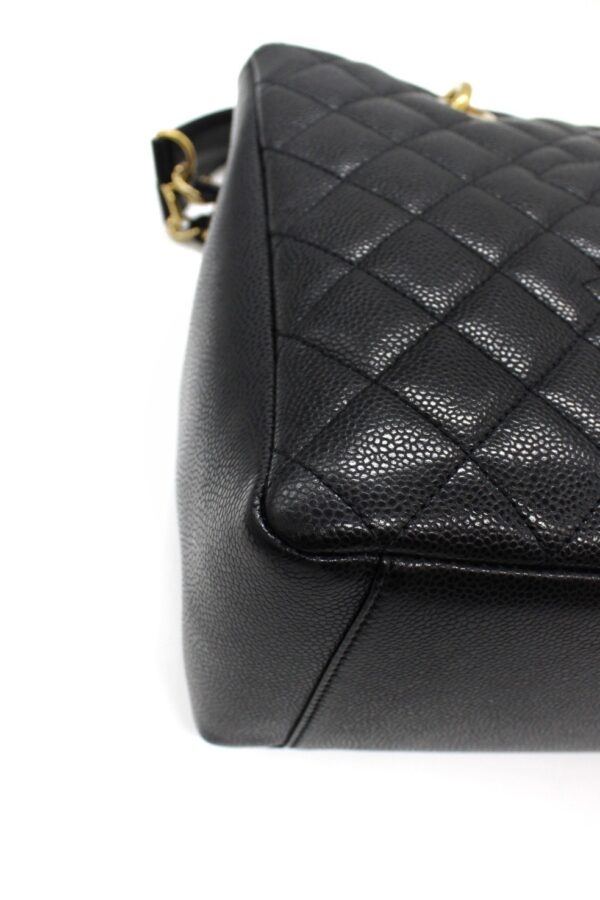 Chanel GST Borsa A Spalla In Pelle Martellata Nera