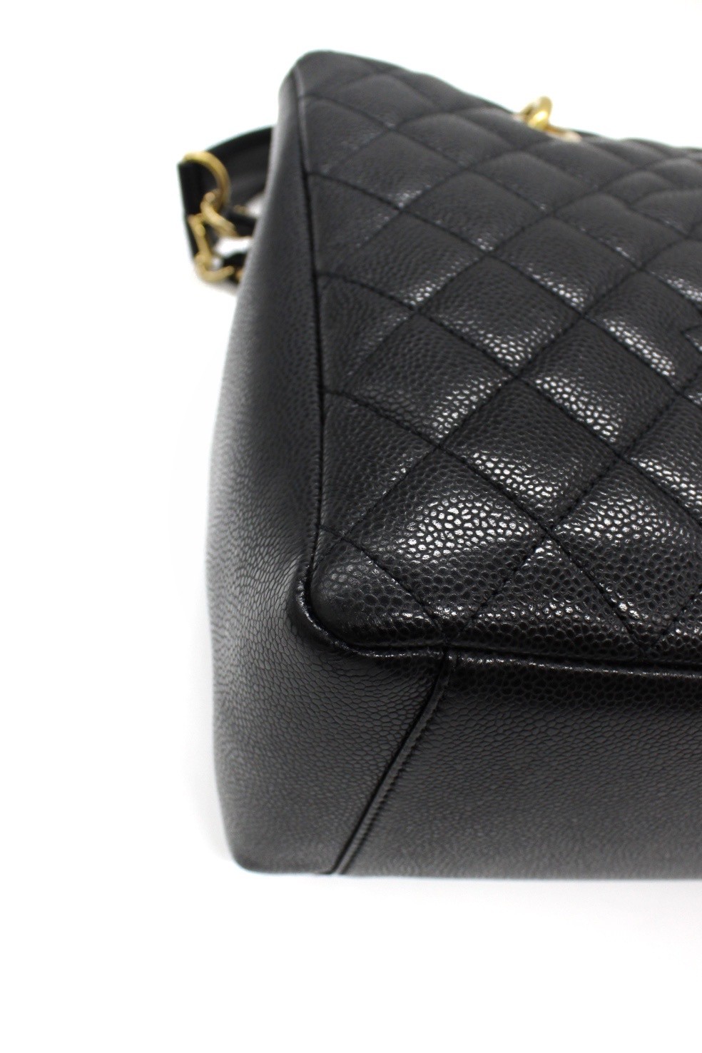 Chanel GST Borsa A Spalla In Pelle Martellata Nera thumb