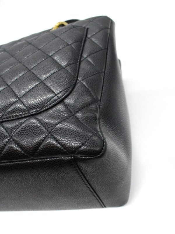 Chanel GST Borsa A Spalla In Pelle Martellata Nera